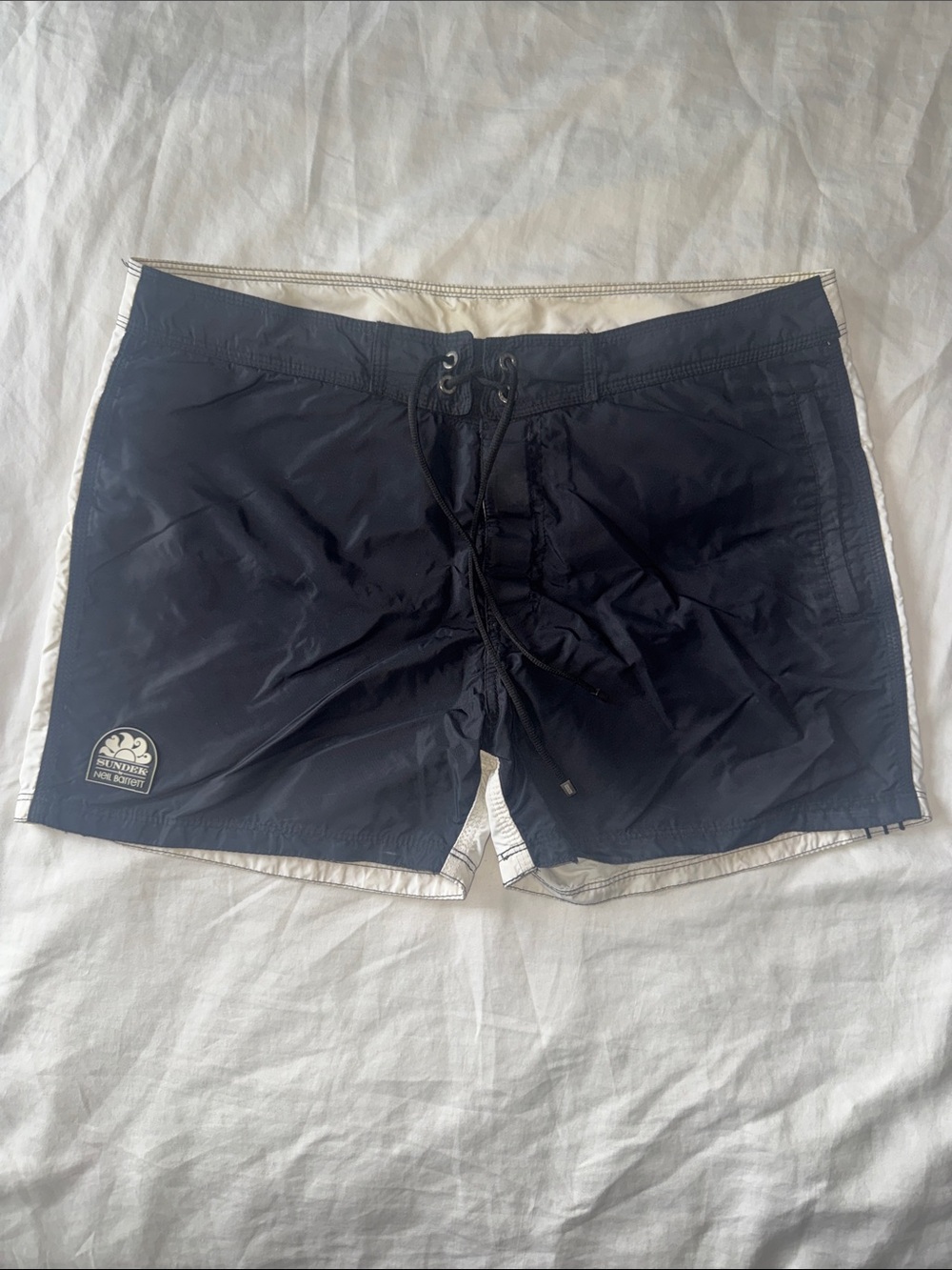Sundek x Neil Barrett Black and White Board Shorts